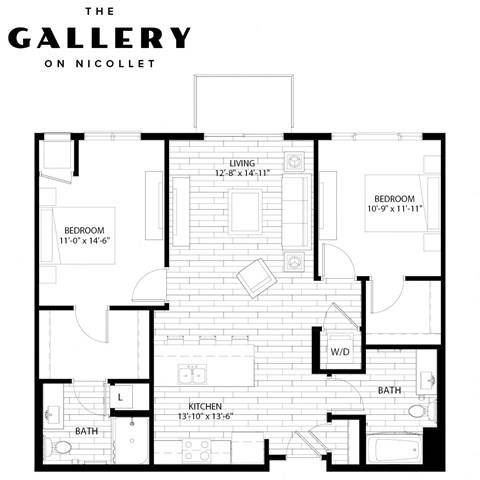The Pepin Floor Plan at The Gallery Apartments, Burnsville